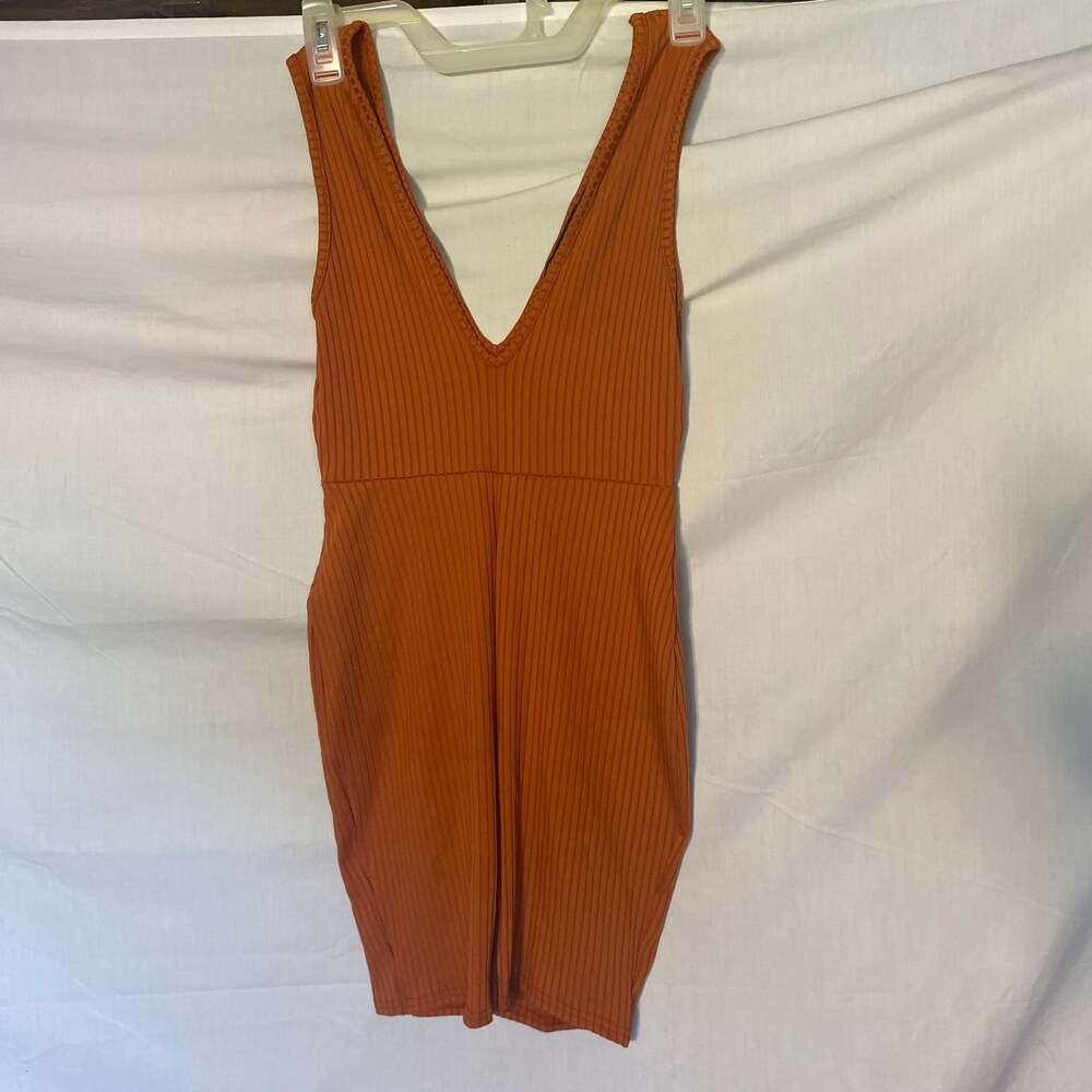 Pretty Little Thing Burnt‎ Orange One Piece Bodysuit Sz 6